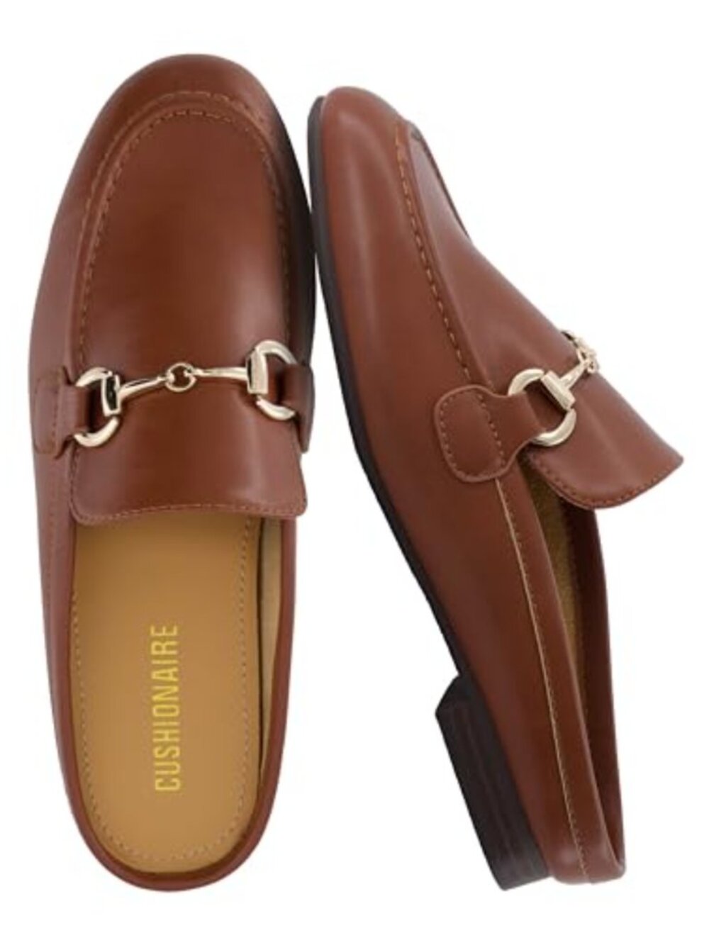 Yummy Slip On Mules Faux Leather Business Casual Loafers with Metal Chain Detail